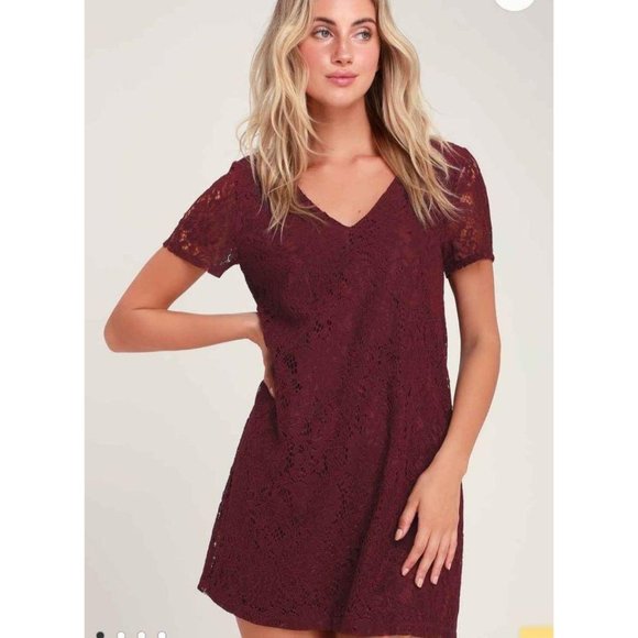 Lulus Bancroft Red Lace Shift Dress - Picture 2 of 7